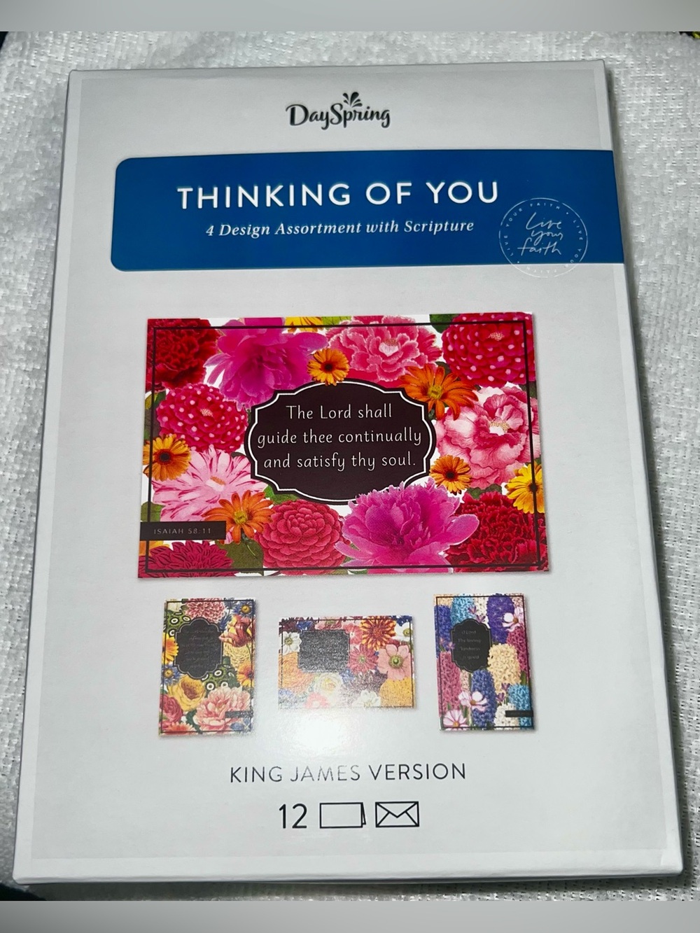 DaySpring "Thinking of You" Floral Scripture Note Cards - NEW